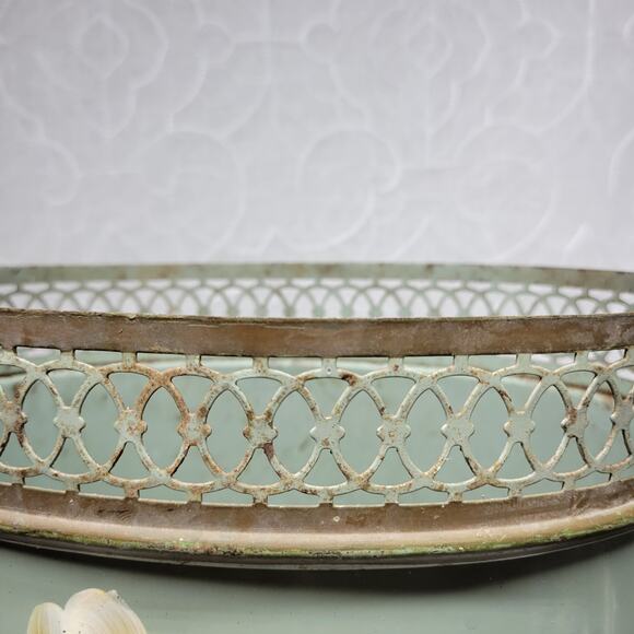 Vintage Plymouth Tole Hand Painted Umbrella Stand Metal Toleware Ball Footed - Picture 10 of 16